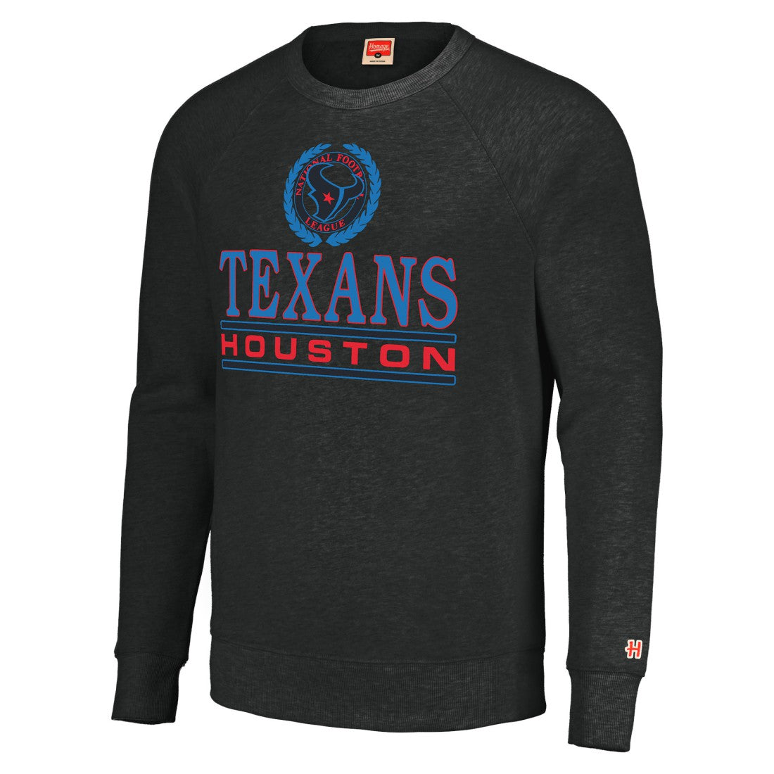 Houston Texans Homage Unisex Color Rush Crest Tri-Blend Pullover Sweatshirt - Charcoal Pullover