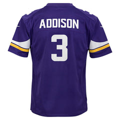 Jordan Addison Minnesota Vikings Youth Game Jersey - Purple Jerseys