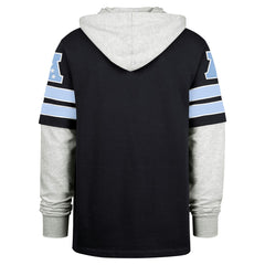 Tennessee Titans '47 Double Header Blitz Cornerback Pullover Hoodie - Navy Hoodies