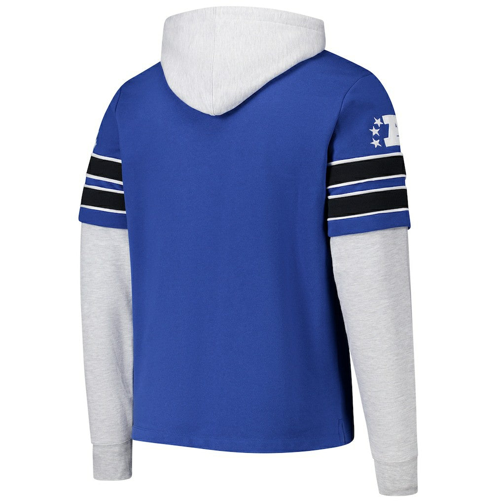 Indianapolis Colts '47 Throwback Double Header Blitz Cornerback Hoodie - Royal Hoodies