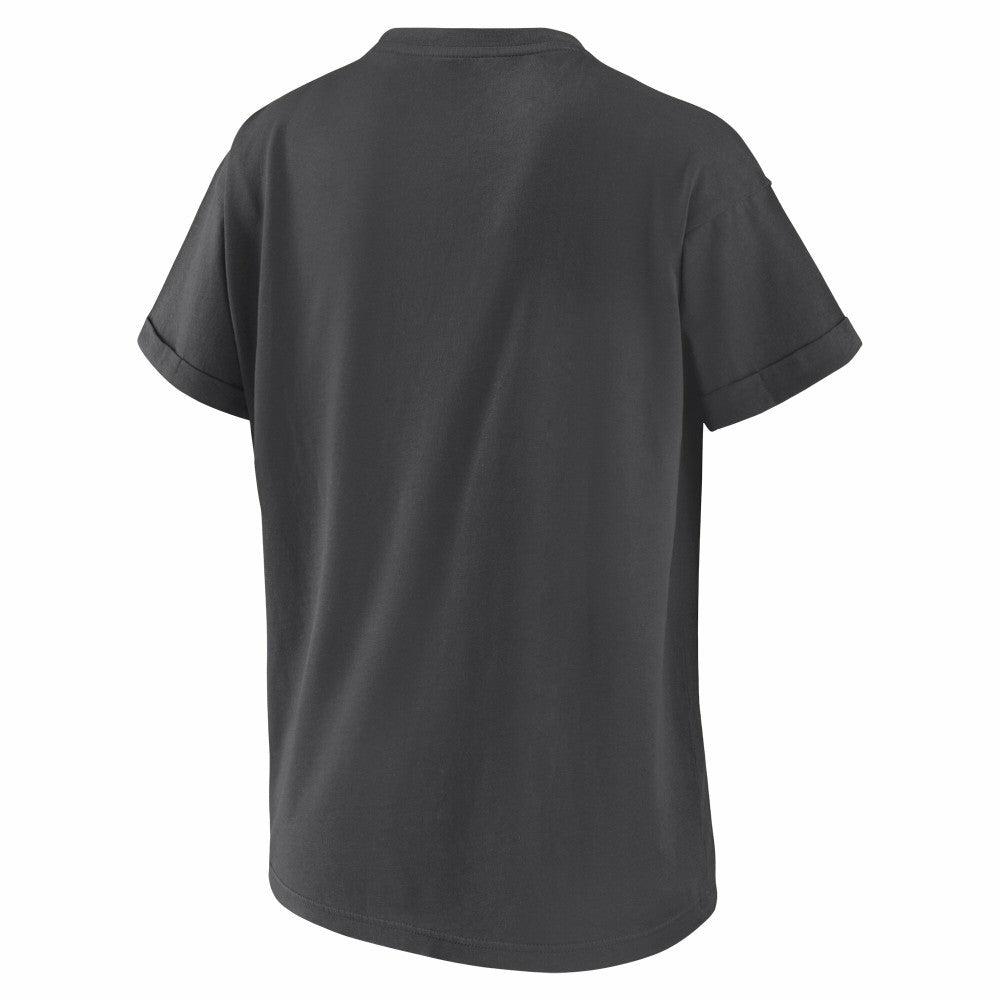 Milwaukee Brewers WEAR by Erin Andrews Women's Domestic Box Color Boyfriend T-Shirt - Charcoal T-shirts
