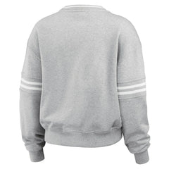 Atlanta Braves WEAR by Erin Andrews Women's Domestic Crest Pullover Sweatshirt - Heather Gray Pullover