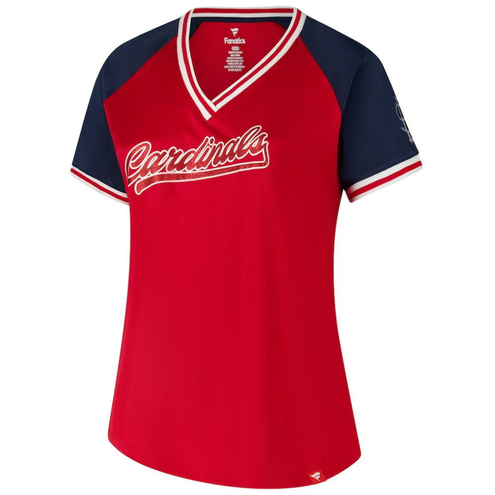St. Louis Cardinals Profile Women's Plus Size Crossover V-Neck T-Shirt - Red T-shirts