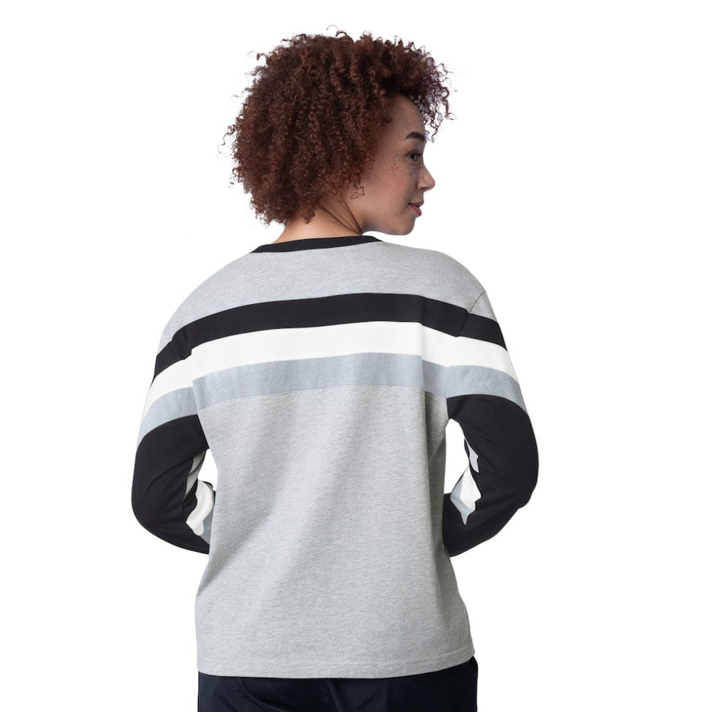 Chicago White Sox Starter Women's Triple A Fashion Color Block Long Sleeve Top - Heather Gray Tops