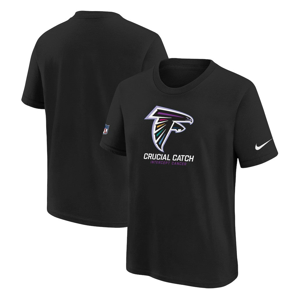 Atlanta Falcons Youth 2024 NFL Crucial Catch T-Shirt - Black T-shirts