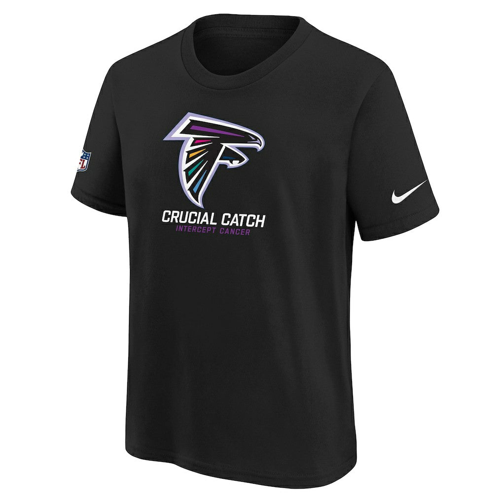 Atlanta Falcons Youth 2024 NFL Crucial Catch T-Shirt - Black T-shirts