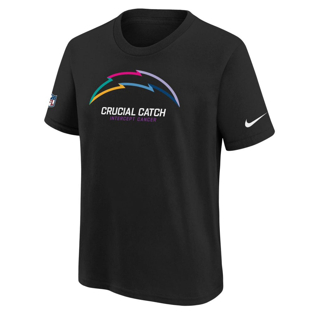 Los Angeles Chargers Youth 2024 NFL Crucial Catch T-Shirt - Black T-shirts