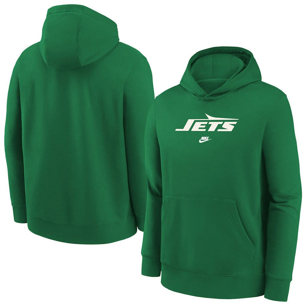 New York Jets Youth Rewind Club Fleece Pullover Hoodie - Kelly Green Hoodies