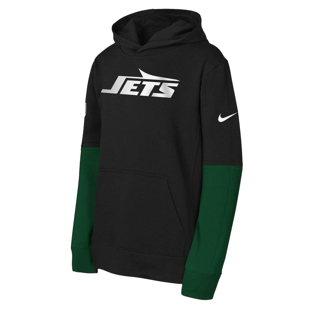 New York Jets Youth Club Pullover Hoodie - Black Hoodies
