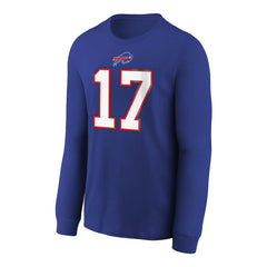 Josh Allen Buffalo Bills Youth Player Name & Number Long Sleeve T-Shirt - Royal T-shirts
