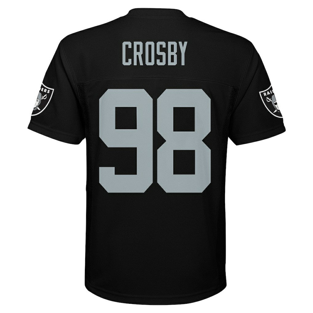 Maxx Crosby Las Vegas Raiders Youth Replica Player Jersey - Black Jerseys