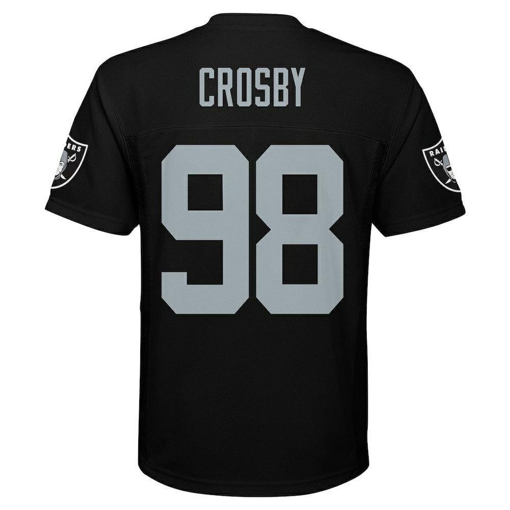 Maxx Crosby Las Vegas Raiders Youth Replica Player Jersey - Black Jerseys