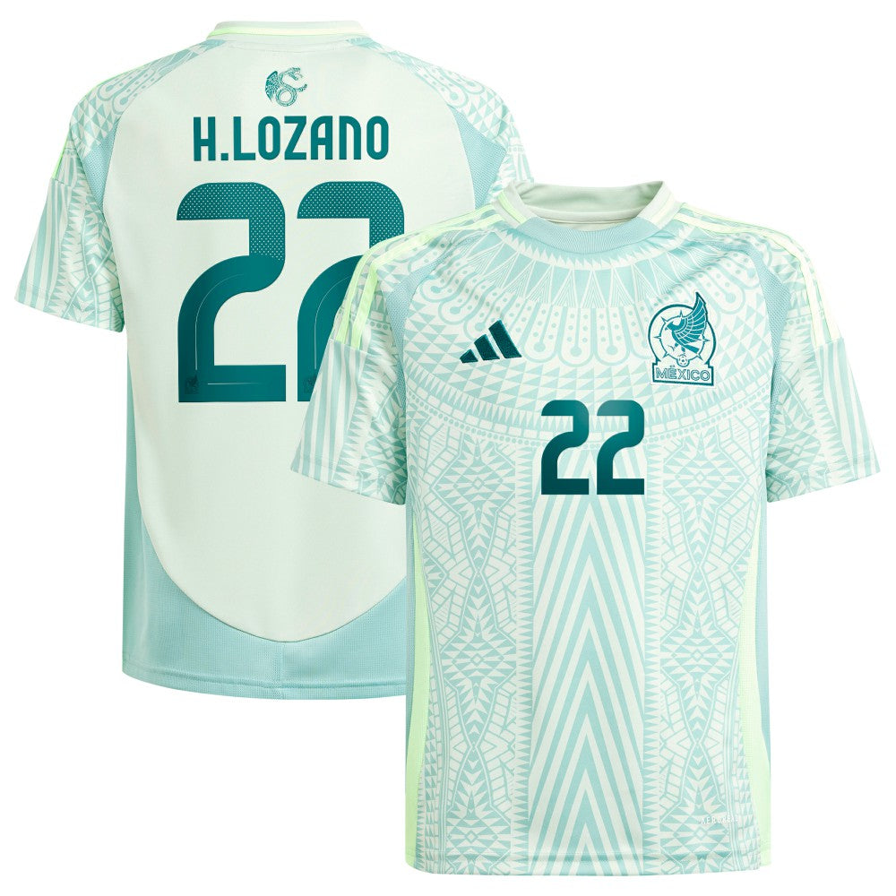 Hirving Lozano Mexico National Team Youth 2024 Away Replica Player Jersey Green - Adidas
