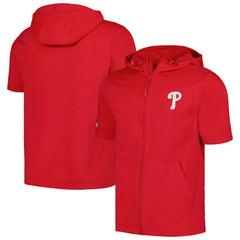 Philadelphia Phillies Levelwear Recruit Short Sleeve Full-Zip Hoodie - Red Hoodies
