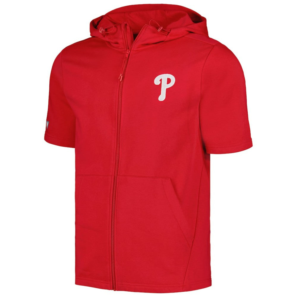 Philadelphia Phillies Levelwear Recruit Short Sleeve Full-Zip Hoodie - Red Hoodies