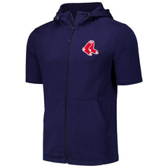 Boston Red Sox Levelwear Recruit Short Sleeve Full-Zip Hoodie - Navy Hoodies