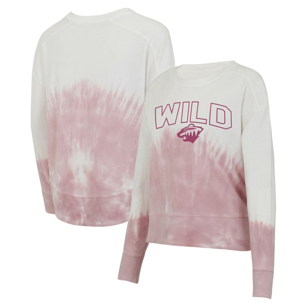 Minnesota Wild Concepts Sport Women's Orchard Tie-Dye Long Sleeve Top - Pink/White | US 201398061