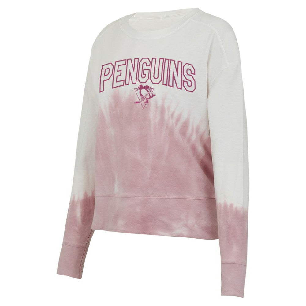 Pittsburgh Penguins Concepts Sport Women's Orchard Tie-Dye Long Sleeve Top - Pink/White | US 201398068