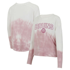 Boston Bruins Concepts Sport Women's Orchard Tie-Dye Long Sleeve Top - Pink/White | US 201398077