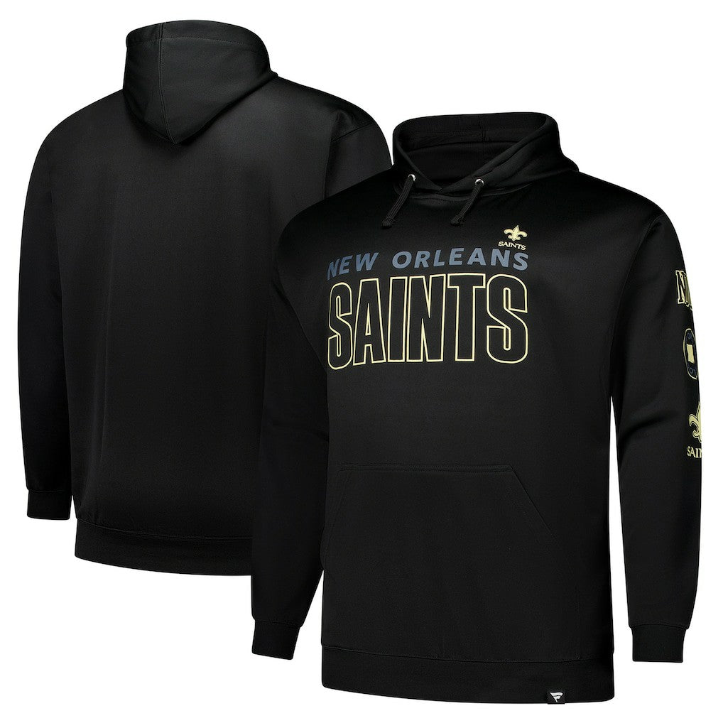 New Orleans Saints Big & Tall Fleece Pullover Hoodie - Black Hoodies