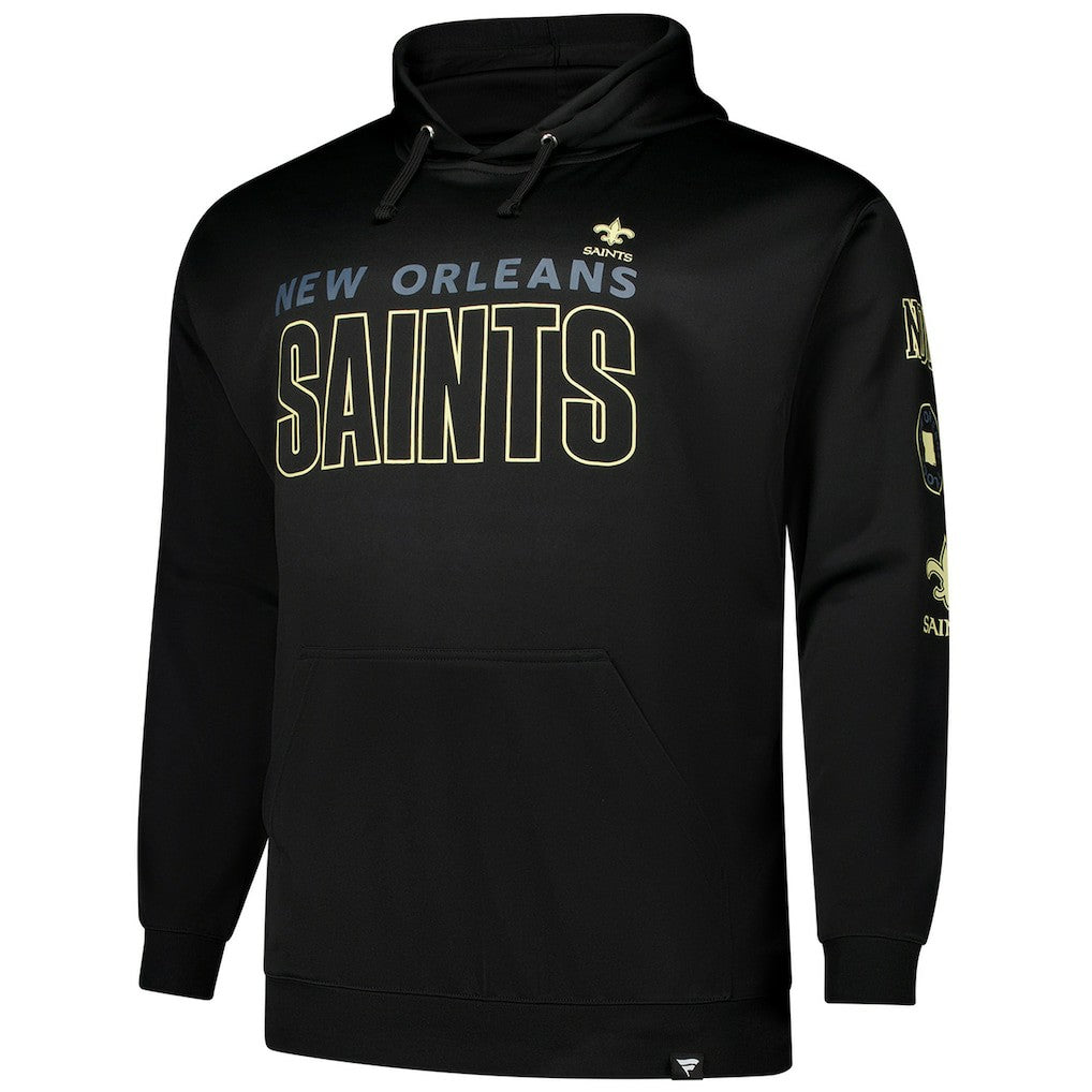 New Orleans Saints Big & Tall Fleece Pullover Hoodie - Black Hoodies