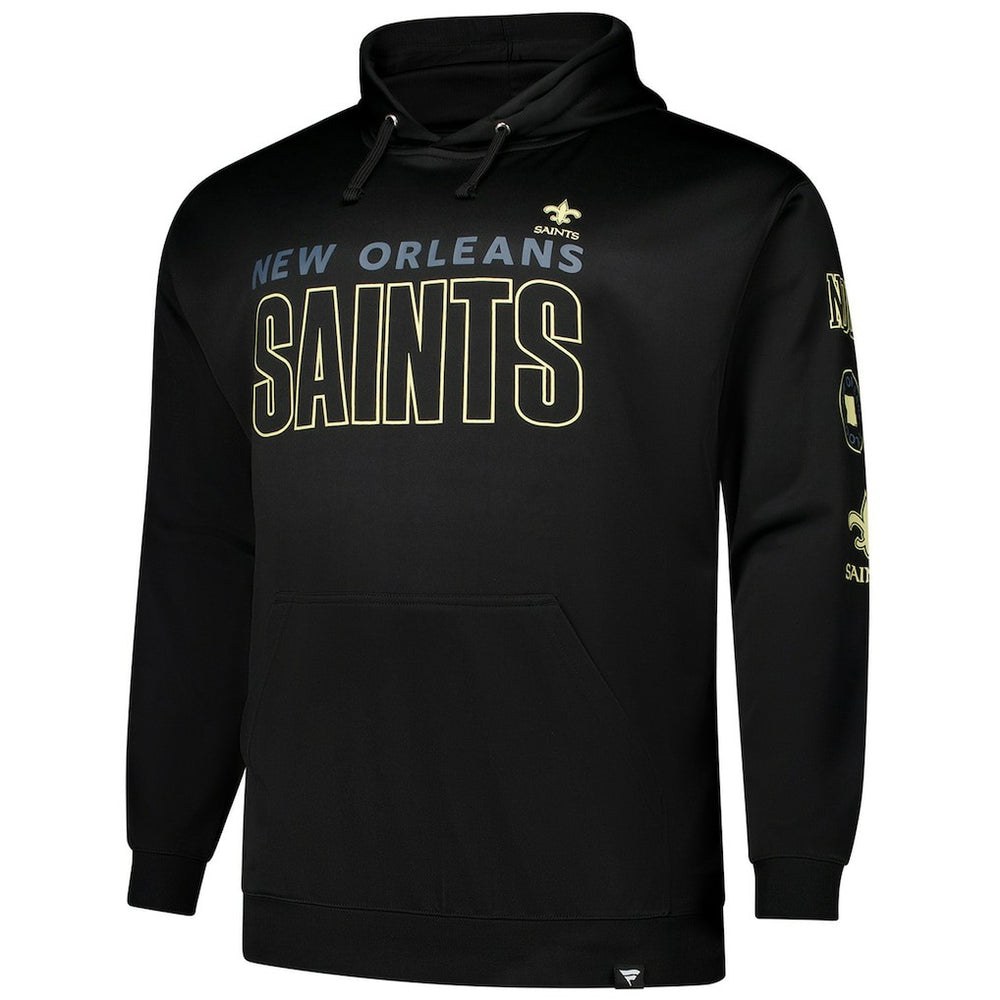 New Orleans Saints Big & Tall Fleece Pullover Hoodie - Black Hoodies