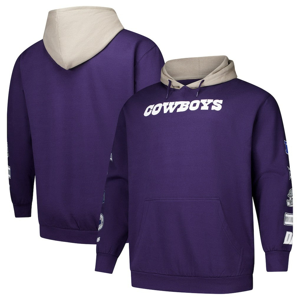 Dallas Cowboys Big & Tall Patched Out Pullover Hoodie - Purple Hoodies