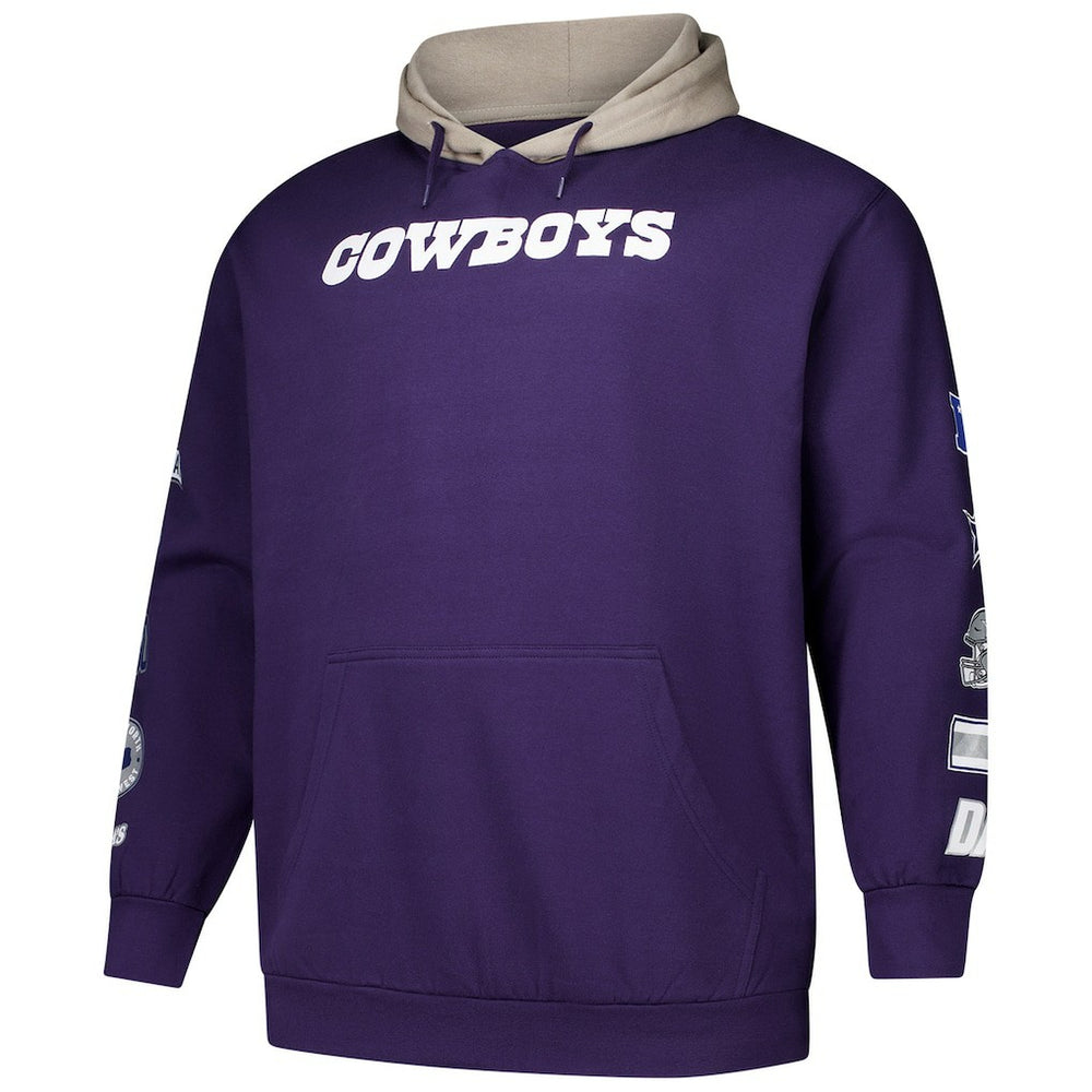 Dallas Cowboys Big & Tall Patched Out Pullover Hoodie - Purple Hoodies