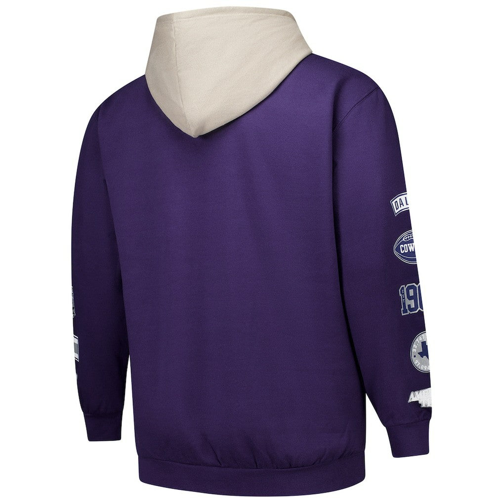 Dallas Cowboys Big & Tall Patched Out Pullover Hoodie - Purple Hoodies