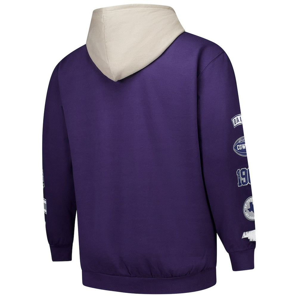 Dallas Cowboys Big & Tall Patched Out Pullover Hoodie - Purple Hoodies