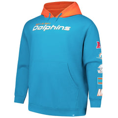 Miami Dolphins Big & Tall Patched Out Pullover Hoodie - Aqua Hoodies