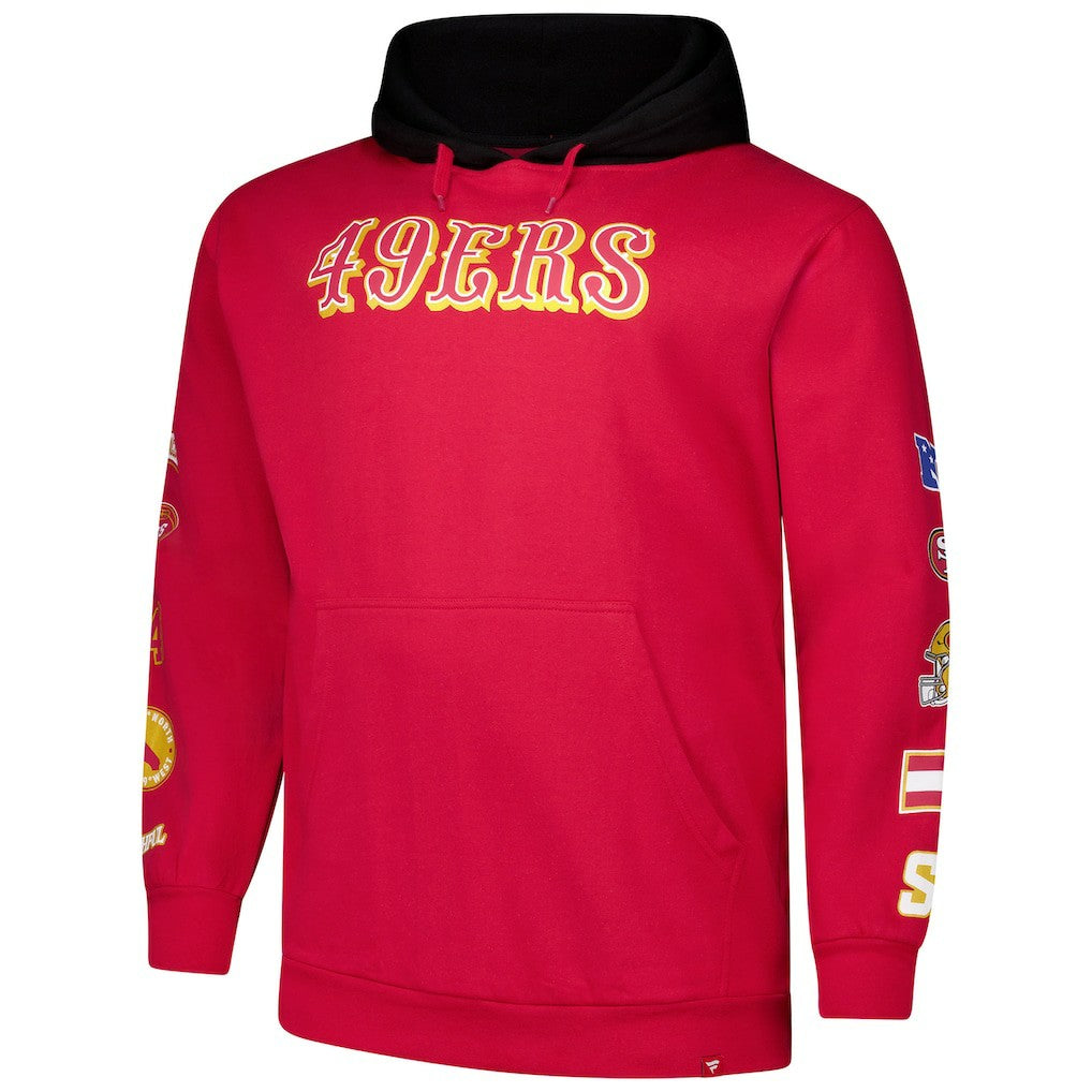 San Francisco 49ers Big & Tall Patched Out Pullover Hoodie - Scarlet Hoodies