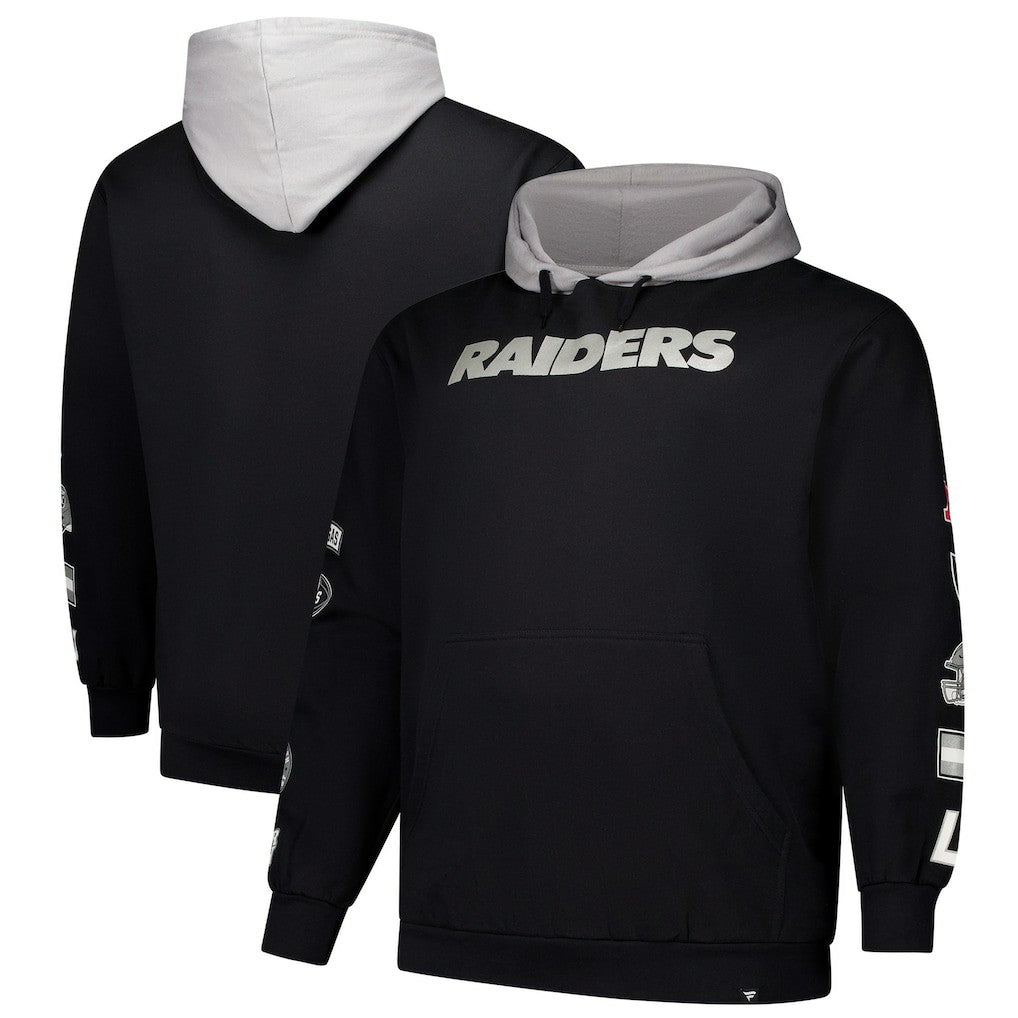 Las Vegas Raiders Big & Tall Patched Out Pullover Hoodie - Black Hoodies