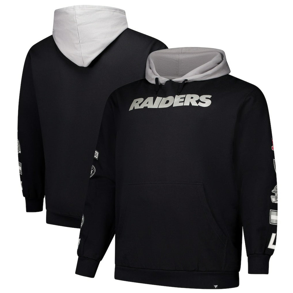 Las Vegas Raiders Big & Tall Patched Out Pullover Hoodie - Black Hoodies