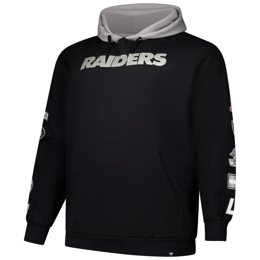 Las Vegas Raiders Big & Tall Patched Out Pullover Hoodie - Black Hoodies