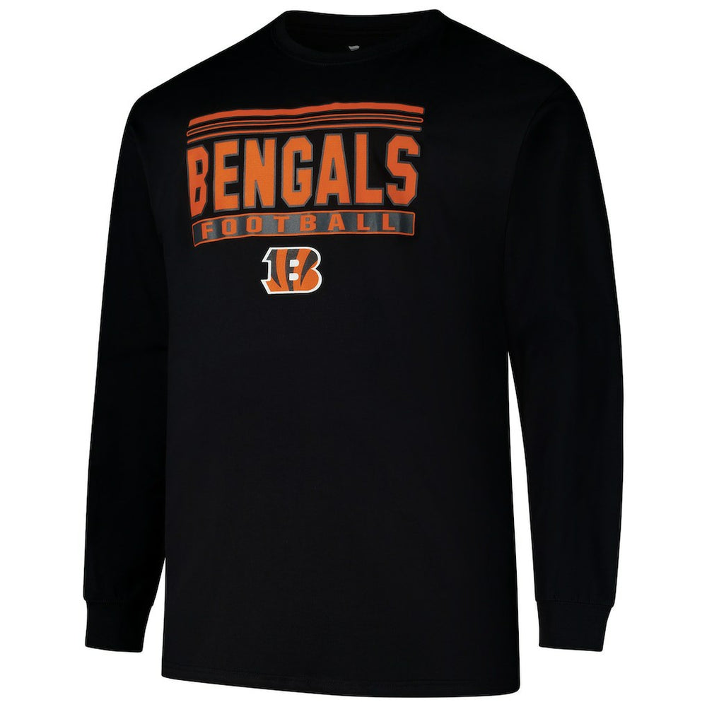 Cincinnati Bengals Profile Big & Tall Pop Long Sleeve T-Shirt - Black T-shirts