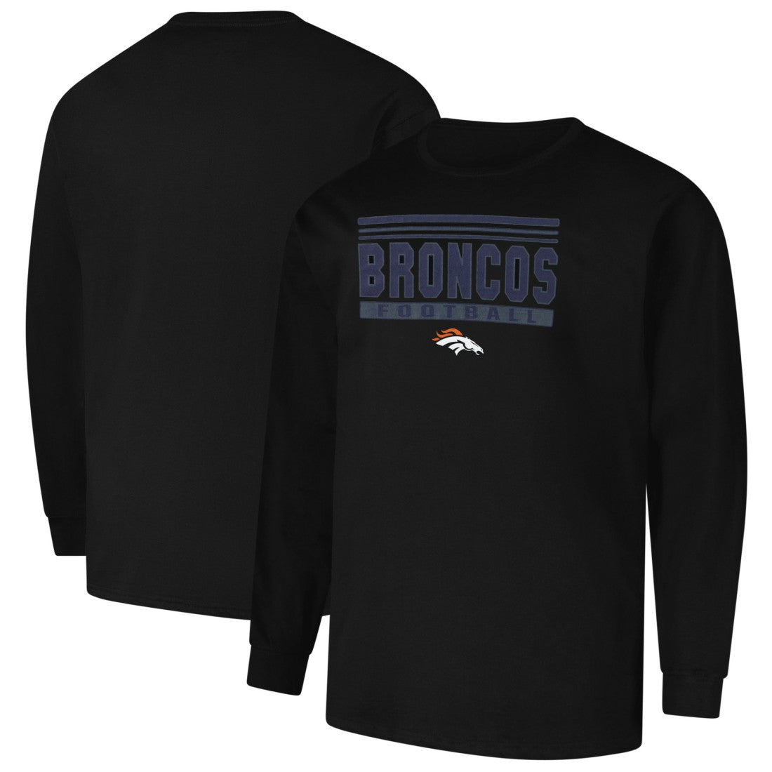 Denver Broncos Profile Big & Tall Pop Long Sleeve T-Shirt - Black T-shirts