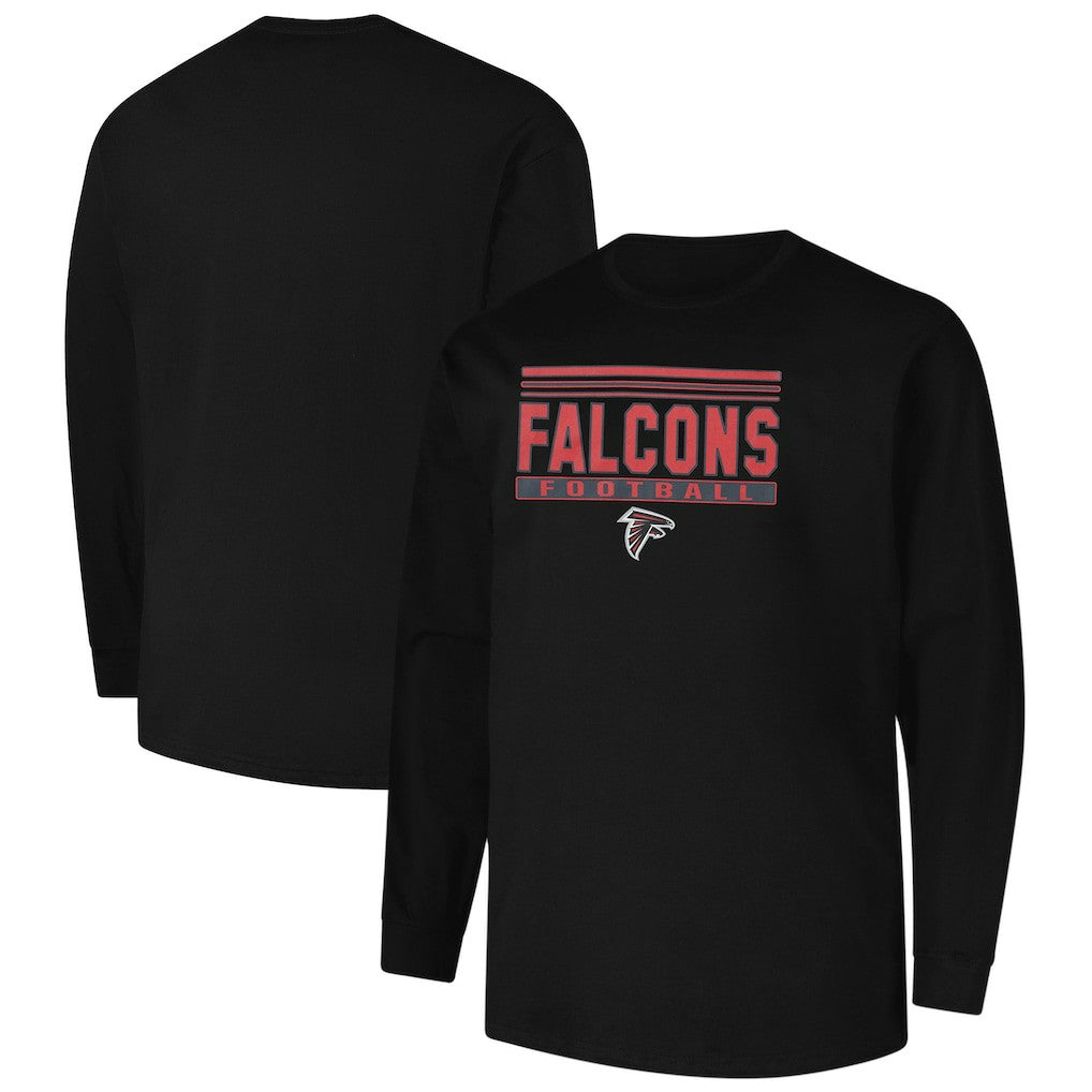 Atlanta Falcons Profile Big & Tall Pop Long Sleeve T-Shirt - Black T-shirts