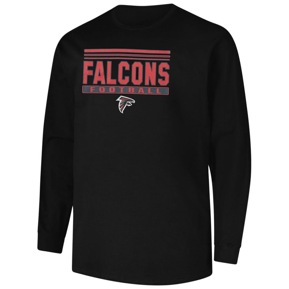 Atlanta Falcons Profile Big & Tall Pop Long Sleeve T-Shirt - Black T-shirts