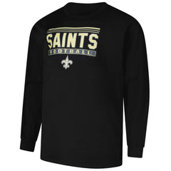 New Orleans Saints Profile Big & Tall Pop Long Sleeve T-Shirt - Black T-shirts