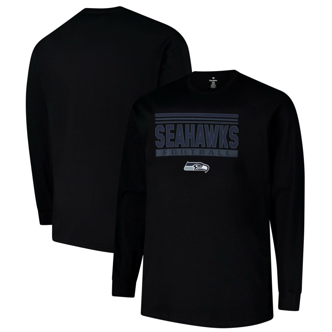 Seattle Seahawks Profile Big & Tall Pop Long Sleeve T-Shirt - Black T-shirts