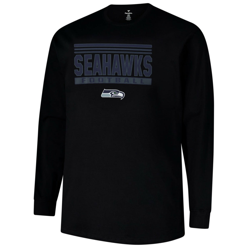 Seattle Seahawks Profile Big & Tall Pop Long Sleeve T-Shirt - Black T-shirts