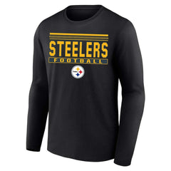 Pittsburgh Steelers Profile Big & Tall Pop Long Sleeve T-Shirt - Black T-shirts