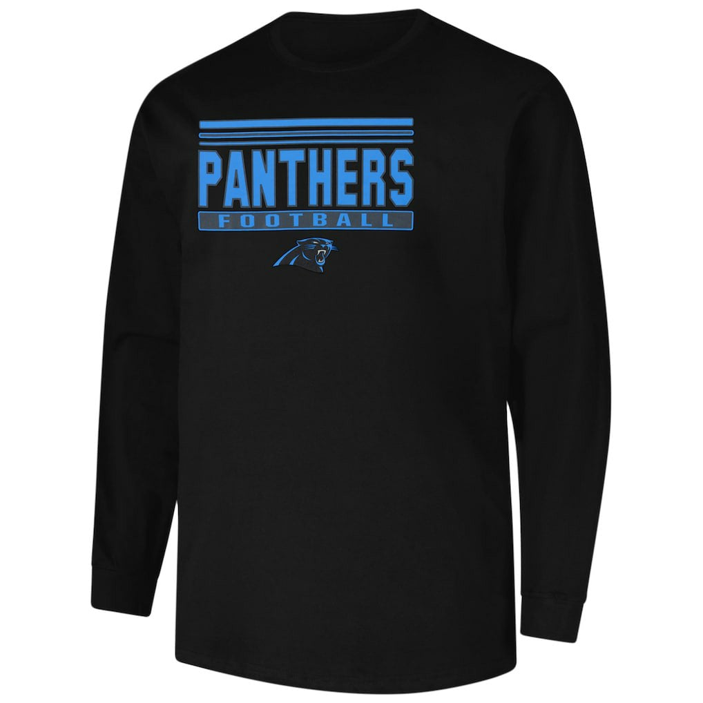 Carolina Panthers Profile Big & Tall Pop Long Sleeve T-Shirt - Black T-shirts