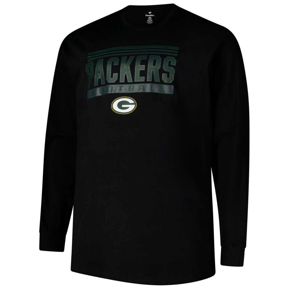 Green Bay Packers Profile Big & Tall Pop Long Sleeve T-Shirt - Black T-shirts