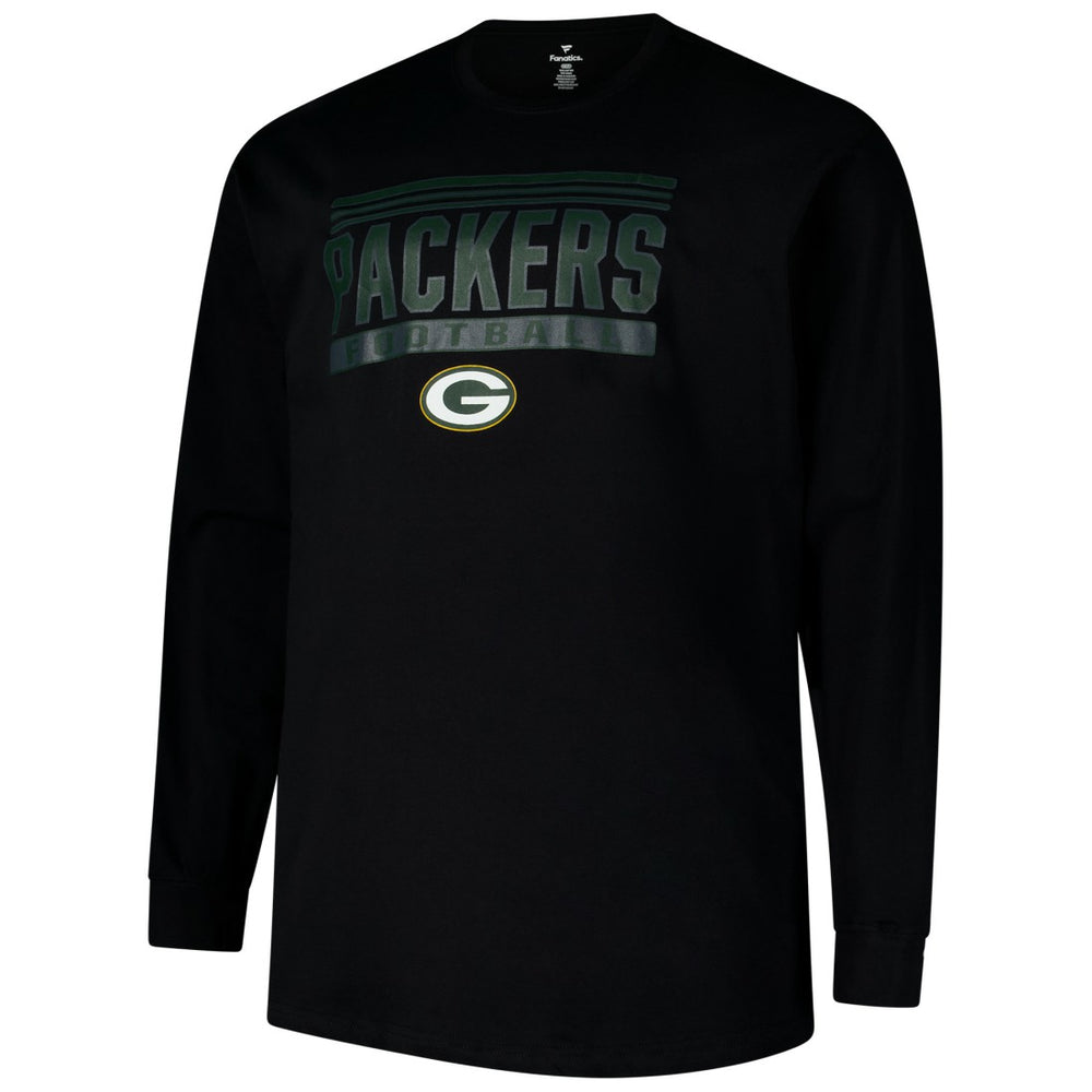 Green Bay Packers Profile Big & Tall Pop Long Sleeve T-Shirt - Black T-shirts