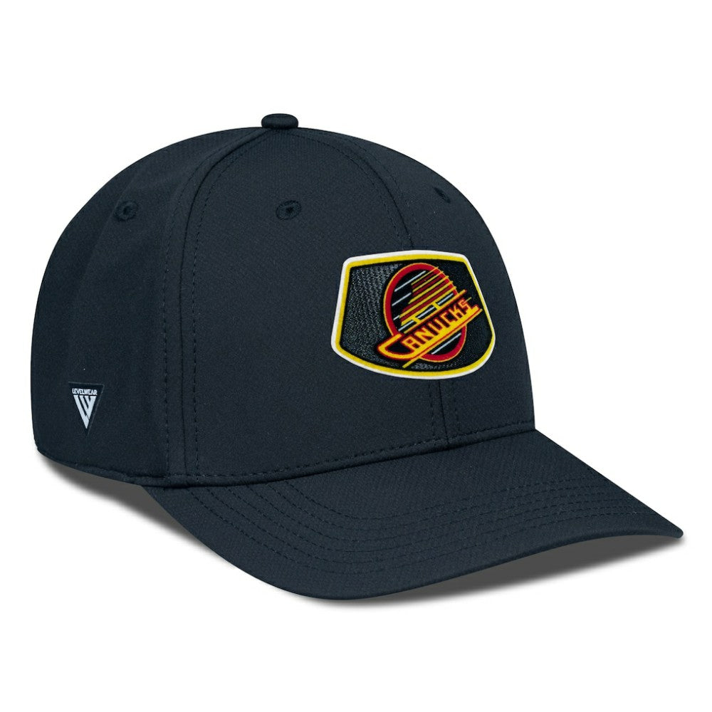 Vancouver Canucks Levelwear Retro Skylight Rise Flex Hat - Black | US 201398290