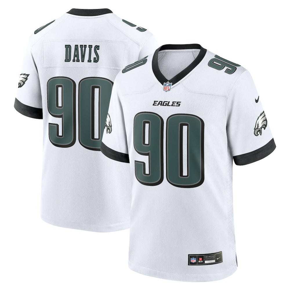 Jordan Davis Philadelphia Eagles White Game Jersey - White Jerseys