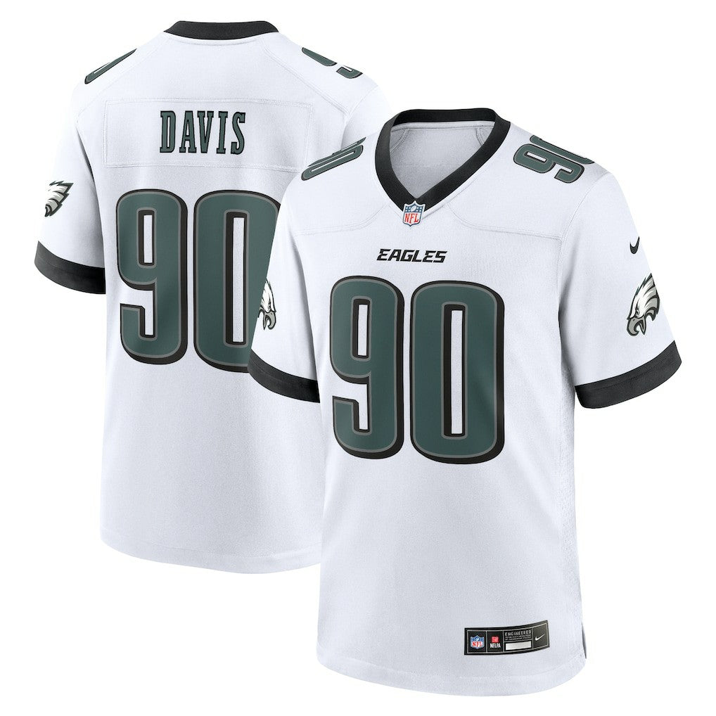 Jordan Davis Philadelphia Eagles White Game Jersey - White Jerseys