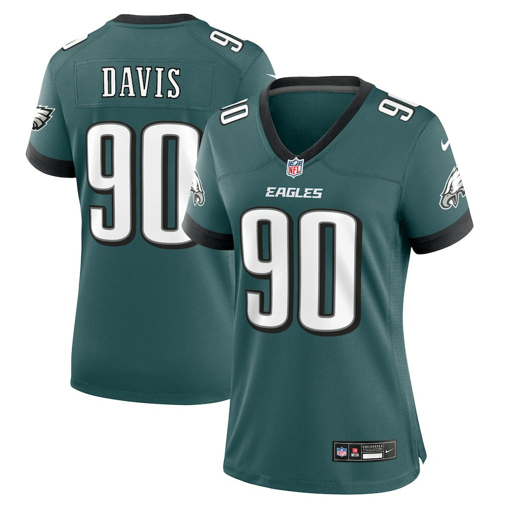 Jordan Davis Philadelphia Eagles Women's Team Game Jersey - Midnight Green Jerseys